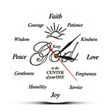 Put God First Inspirational Quote clock