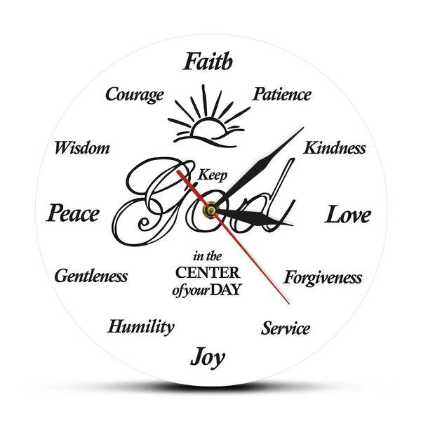 Put God First Inspirational Quote clock