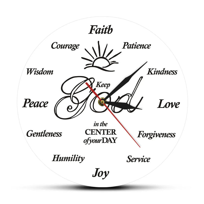 Put God First Inspirational Quote clock