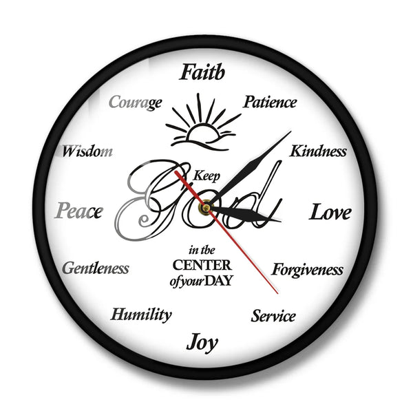 Put God First Inspirational Quote clock