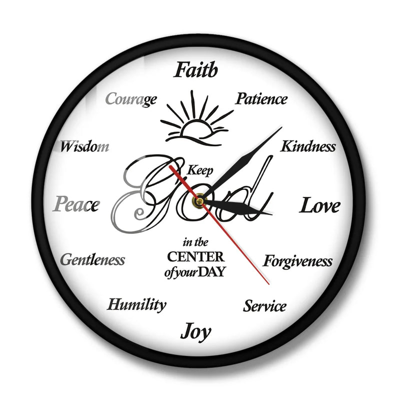 Put God First Inspirational Quote clock