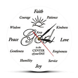 Put God First Inspirational Quote clock