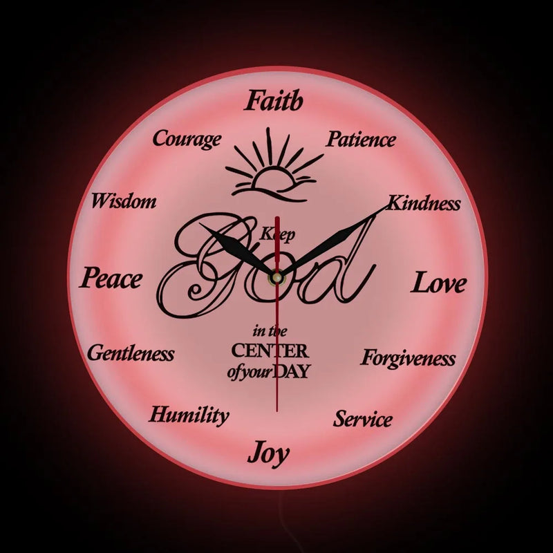 Put God First Inspirational Quote clock