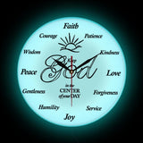 Put God First Inspirational Quote clock