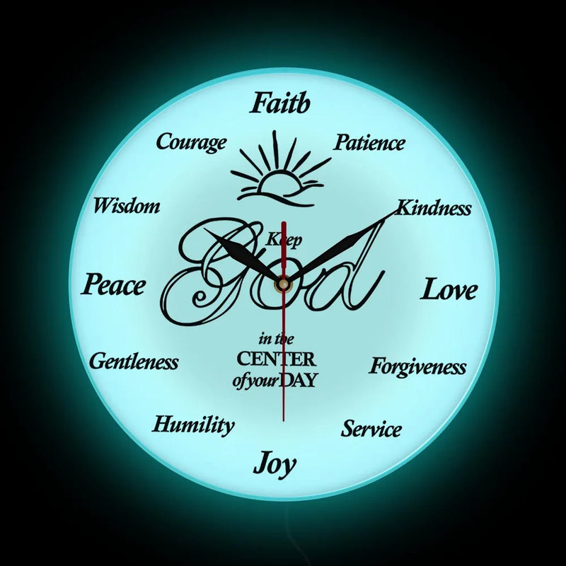 Put God First Inspirational Quote clock