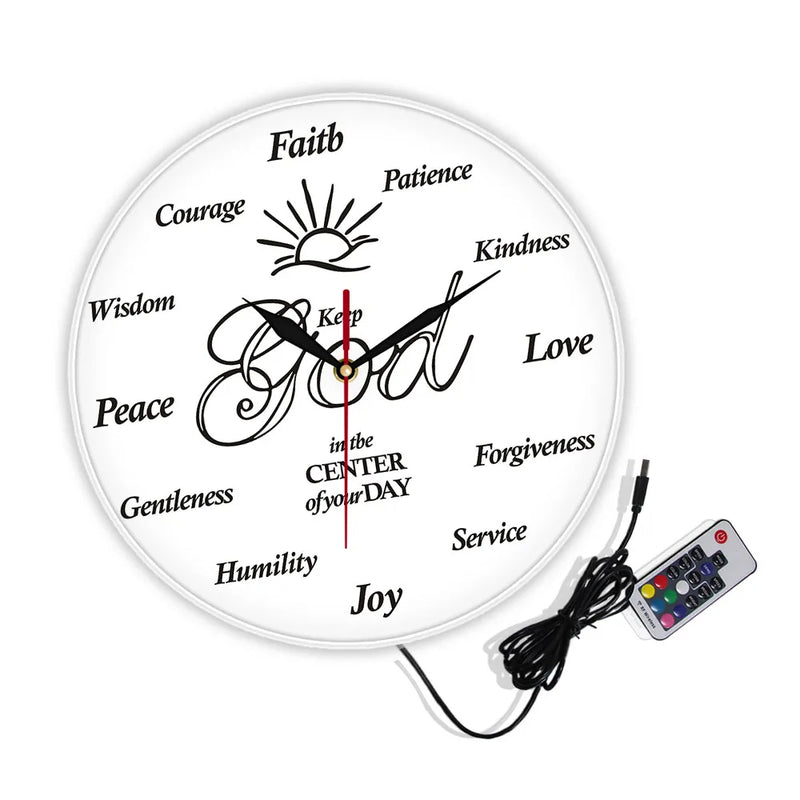 Put God First Inspirational Quote clock